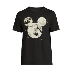 Disney Men’s Size M (38-40) Halloween Graphic Tee Glow in the Dark Mickey Ears